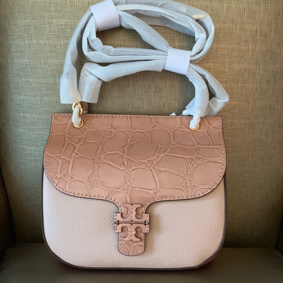 TORY BURCH McGraw Croc Embossed Satchel (NEW) - Picture 7 of 8